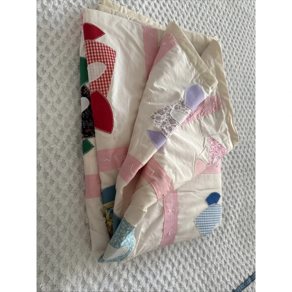 Handmade Blanket Twin Cotton Sun Bonnet Sue Quilted‎ 88 X 32